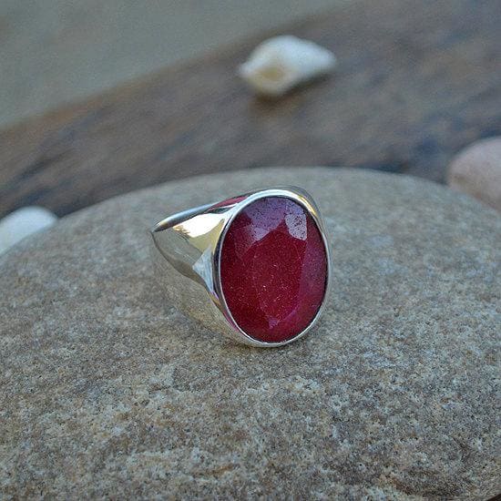 Heart Shaped Ruby Ring Engagement Ring - Rare Earth Jewelry
