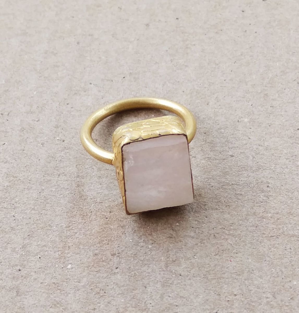 rose quartz stacking ring