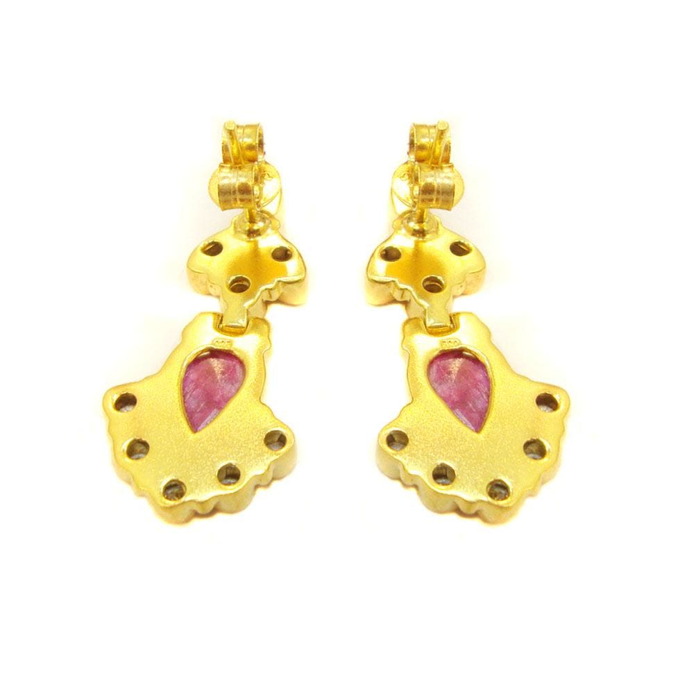 22K Gold Jhumkas (Buttalu) - Gold Dangle Earrings for Women - 235-GJH2673  in 8.000 Grams