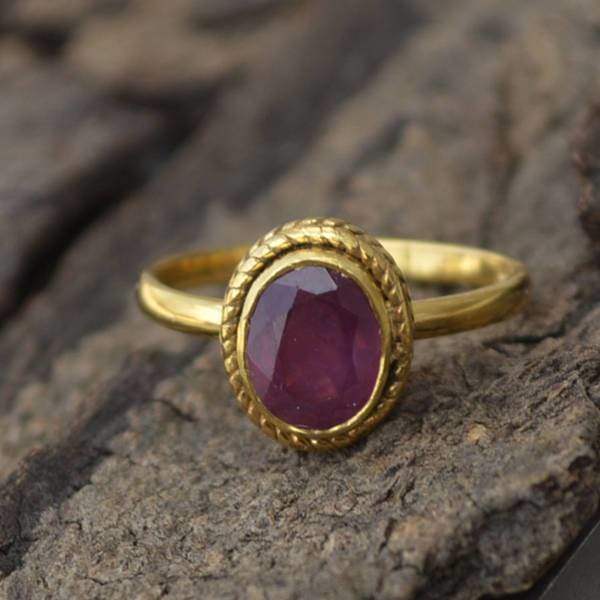 Ruby Women's Gold Ring,Gift for women,Handmade Jewelry,July Birthstone,  Handmade By InishaCreation | Discovered