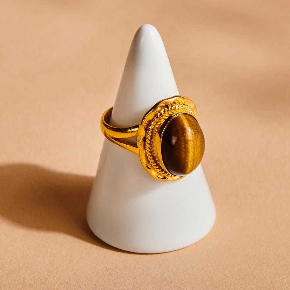 14k Gold Emerald Eye Ring | Ethical & Sustainable Fine Jewelry – Lackadazee