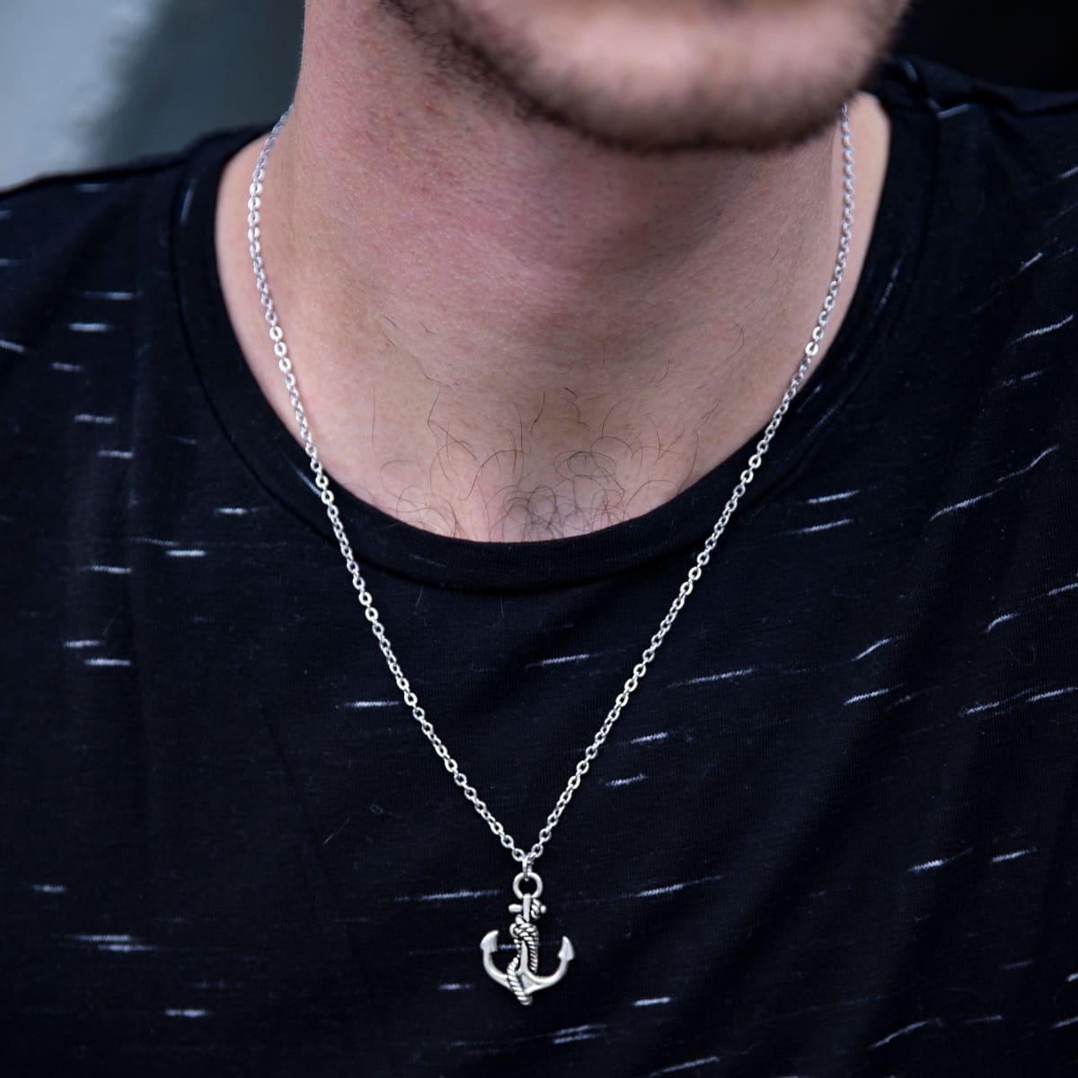 Men's Anchor Necklace, Long Genuine Brown India | Ubuy