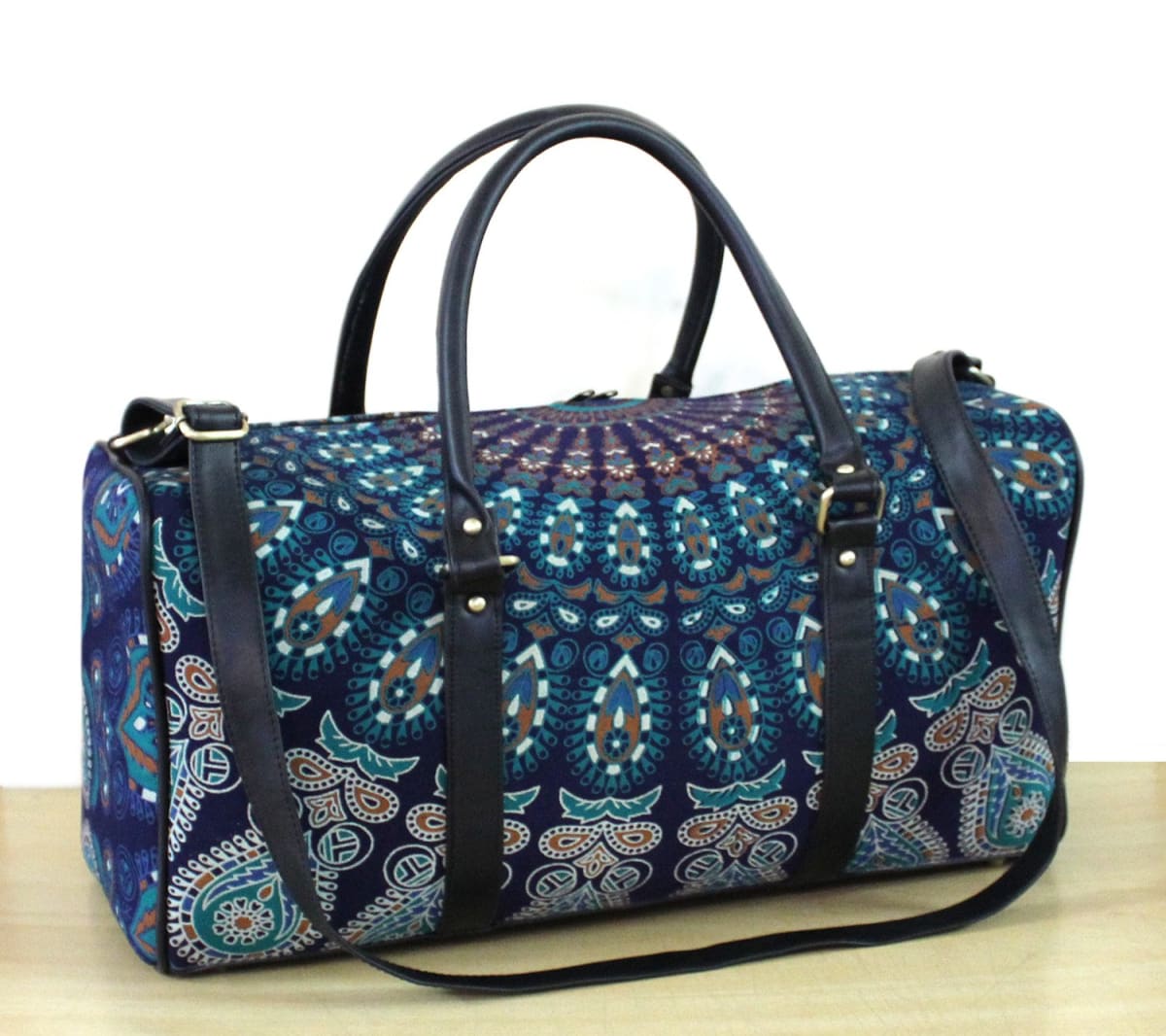 New Handmade Duffle Sports Gym Bag Unisex Man Aad Woman Travel Bags Cotton  Fabric Mandala Handbags Throw
