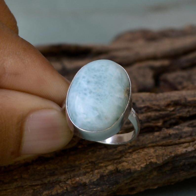 NWOT BBJ 925 Silver Larimar Swirl Ring Size 11