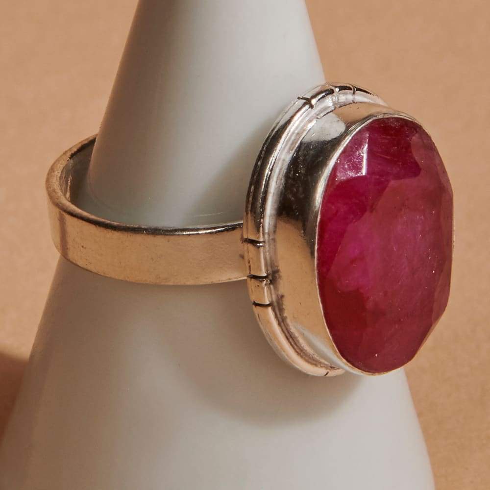 Boho Ruby 925 Solid Sterling Silver Ring Gift for Women Handcrafted Oval  Shape — Discovered