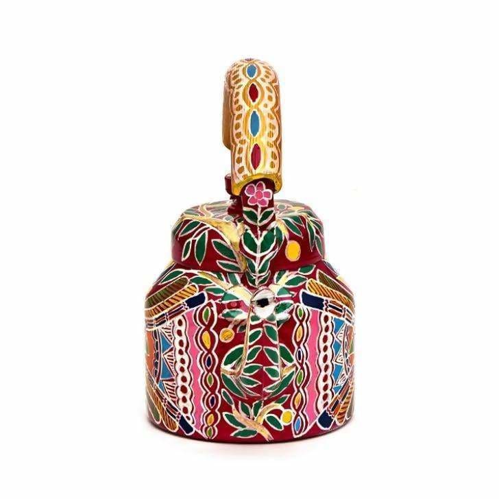 Tribal Art Tea Kettle Kaushalam Hand Painted Tea Kettle