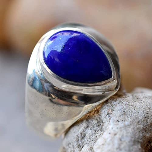 Lapis Lazuli 925 Solid Sterling Silver Handmade Greek Ring | Navya Craft