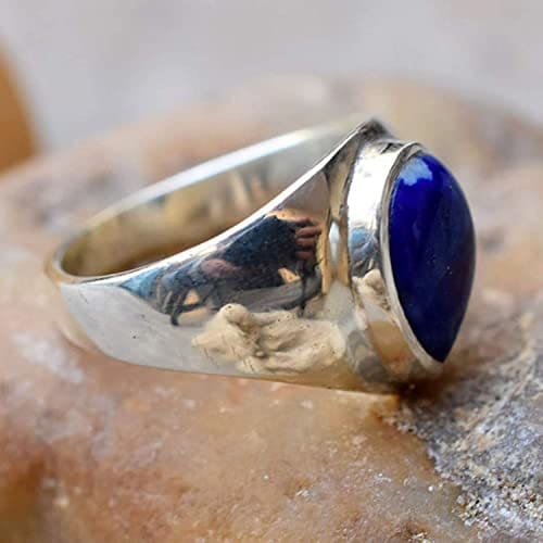 Amazon.com: Genuine Lapis Lazuli Ring Handmade Silver Ring 925 Solid  Sterling Silver Ring Gift For Her Birthstone Designer Ring Oval Gemstone  Promise Ring : Handmade Products