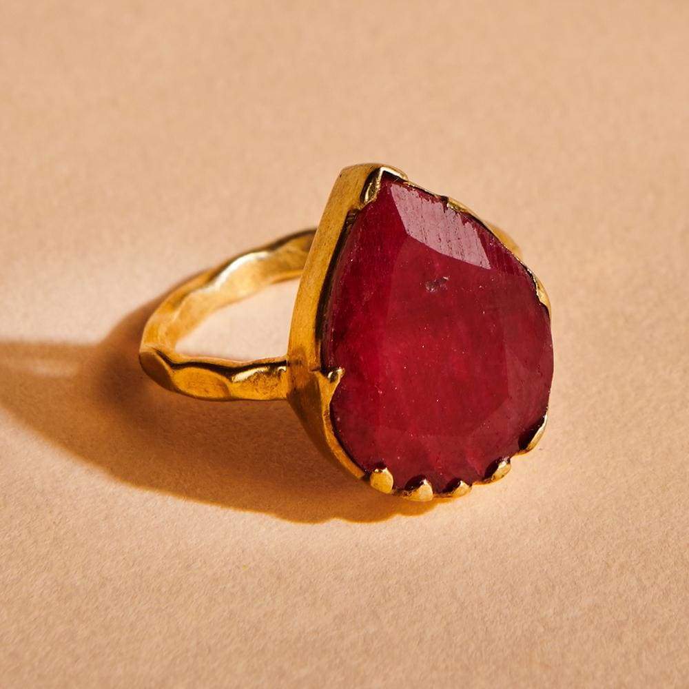 Red Stone With Diamond Delicate Design Gold Plated Ring For Men - Style  A758, सोने का पानी चढ़ी हुई अंगूठी - Soni Fashion, Rajkot | ID: 26186614773