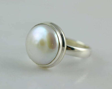Ring Pearl ring handmade 92.5% sterling silver 925 solid ring,fresh water pearl boho - by GIRIVAR CREATIONS