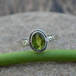 Peridot Gemstone Ring 925 Sterling Silver Ring August Birthstone