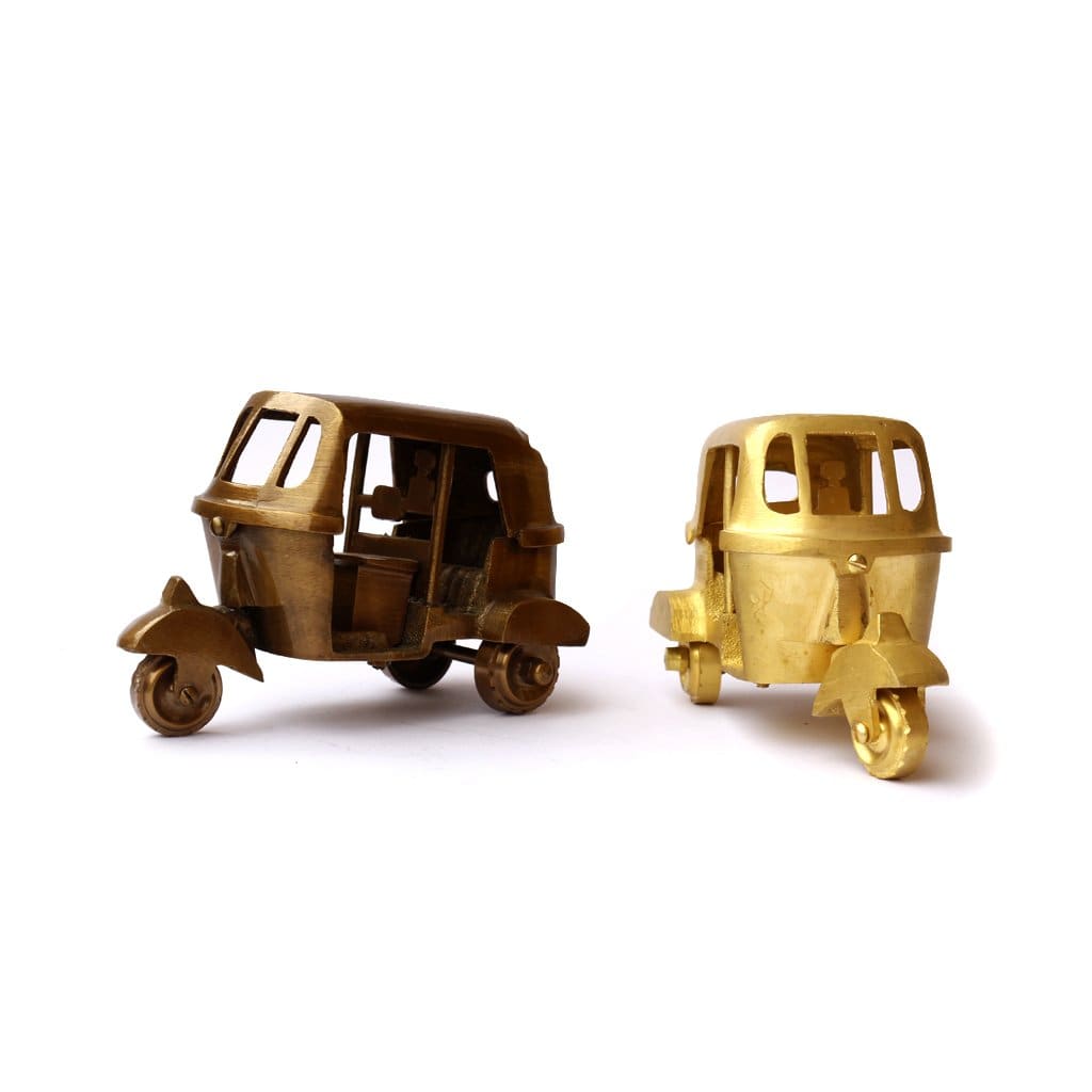 Pure Brass Tuk-Tuk Classic Vintage Auto Rickshaw Gold Ornament Bar  DecorationDefault Title