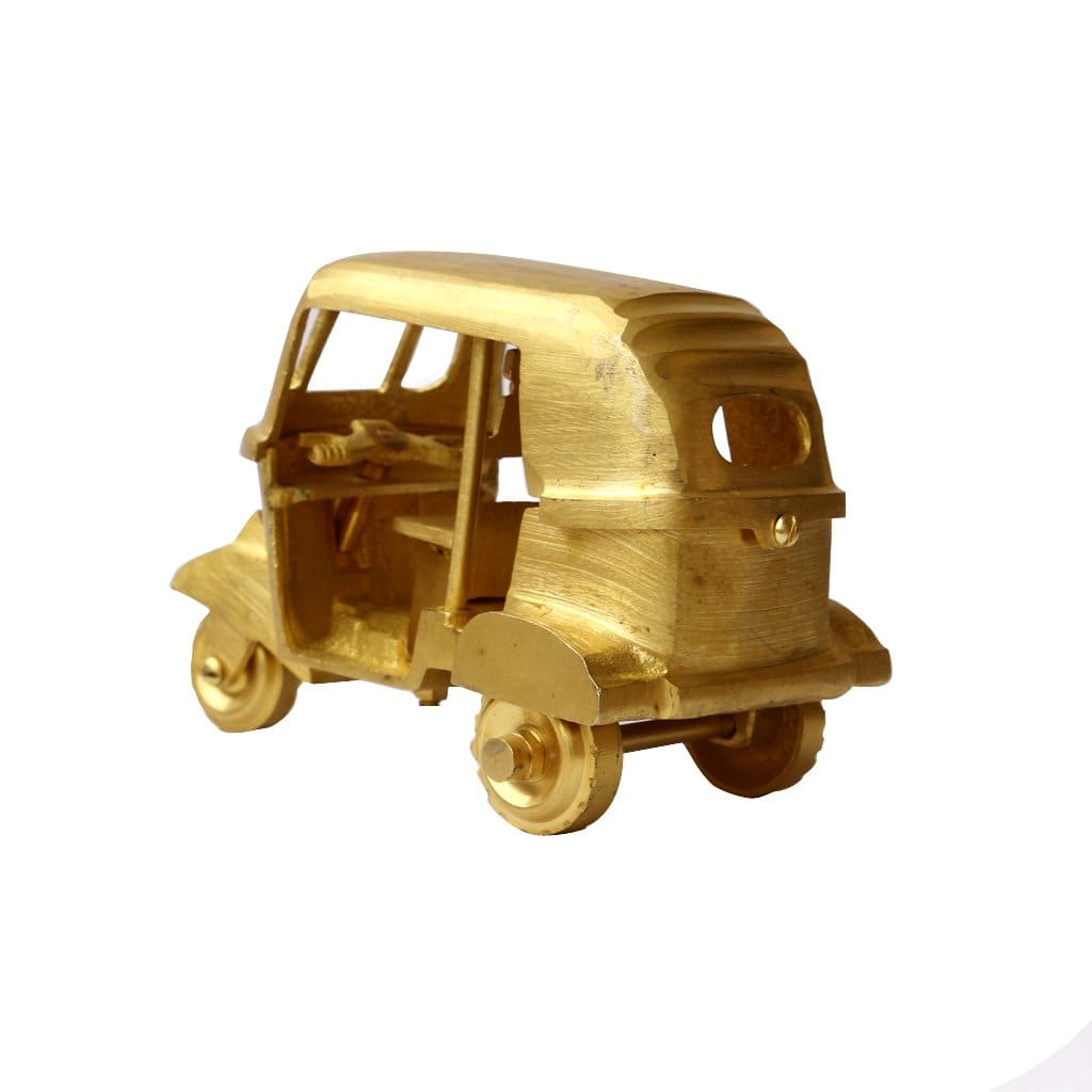 Pure Brass Tuk-Tuk Classic Vintage Auto Rickshaw Gold Ornament Bar  DecorationDefault Title