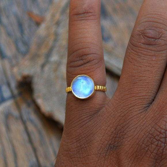 92.5 Handmade Rainbow Moonstone Ring