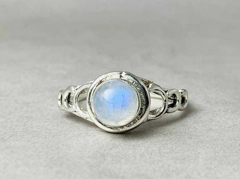 Natural Rainbow Moonstone Silver Ring, Blue Fire Moonstone Ring, Oval  Moonstone | eBay