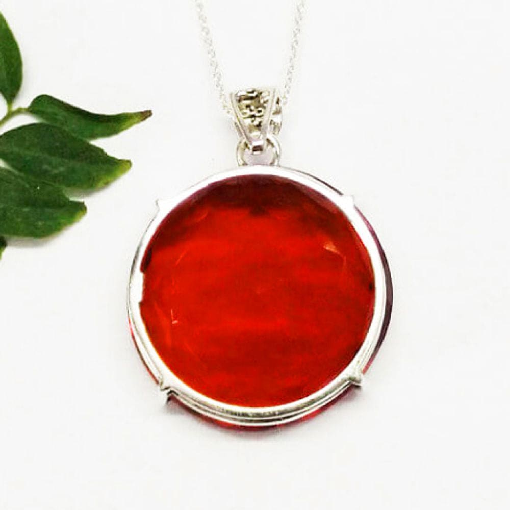 Sterling Silver Garnet Oval Locket Necklace