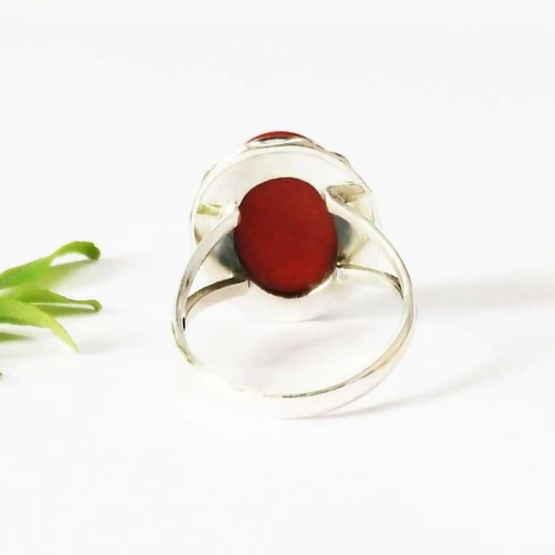 Red Coral Ring-R-Size-7 (COR-2-53) | Rananjay Exports