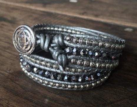 Ronda Beaded Wrap Bracelet Silver — Discovered