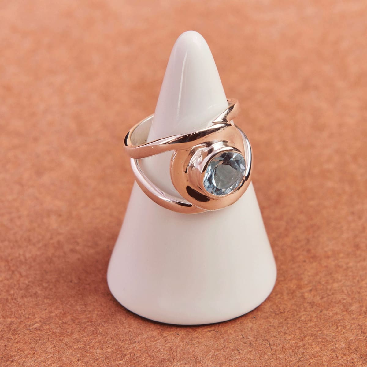 Round Cut Blue Topaz Gemstone Ring 925 Sterling Silver Ring Jewelry Bezel  Set — Discovered