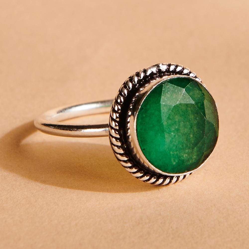 Indian Emerald Ring 925 Sterling Silver Ring Handmade Ring Gemstone Women  Ring