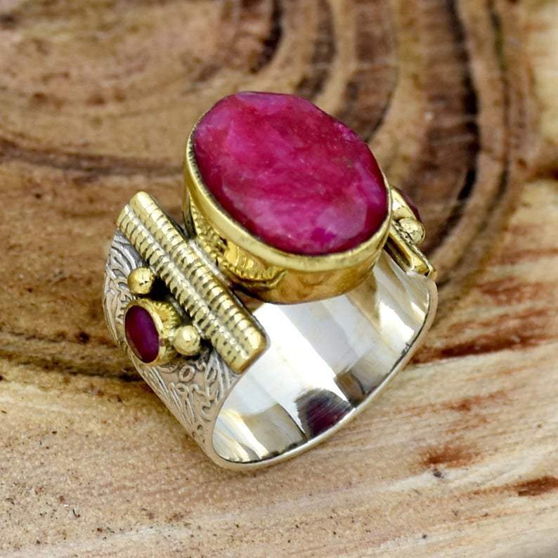 Genuine Ruby Ring Gold Women, Natural Vintage Ruby Rings Size 6, 7, 8 All  Sizes | eBay