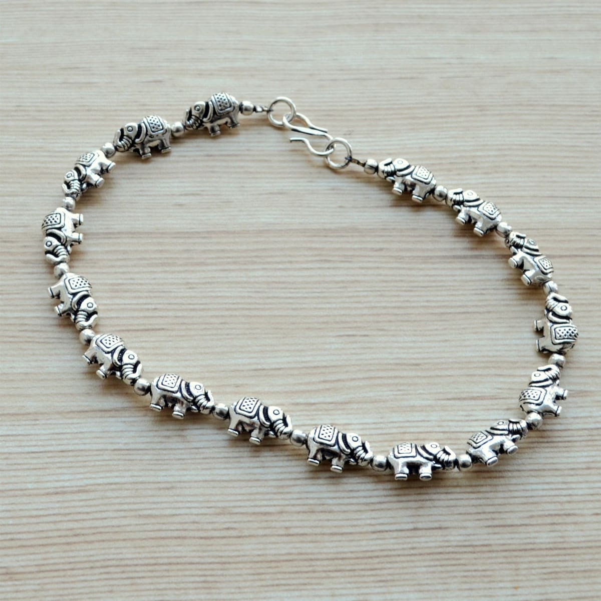 Lightweight Oxidised Silver 2 Layered One Sided Boho Anklet | Silver anklets,  Anklets boho, Beautiful beaded jewelry