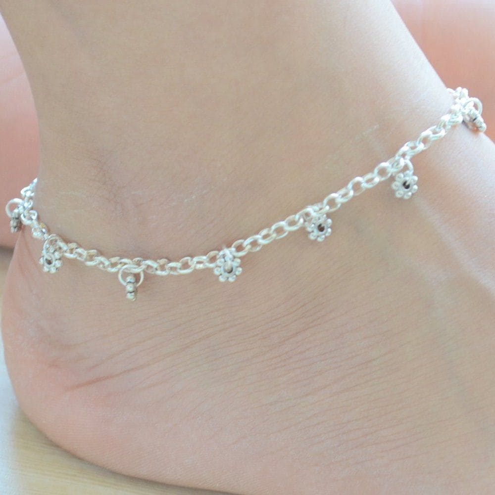 Anklet Collection of Ankle Bracelets in Silver and Leather – Lizzy James