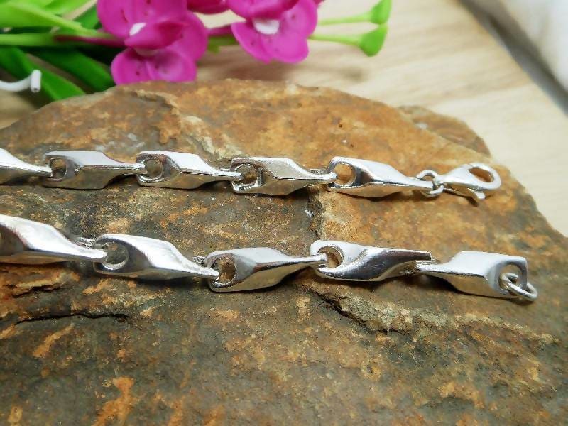 Men's Solid 925 Sterling Silver Cuban Chain Bracelet