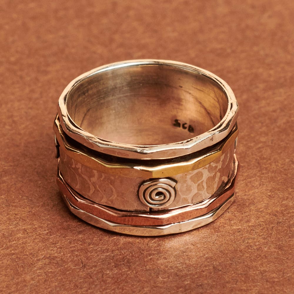 spinner ring thumb band worry fidget meditation handmade statement women gift inishacreation discovered 213