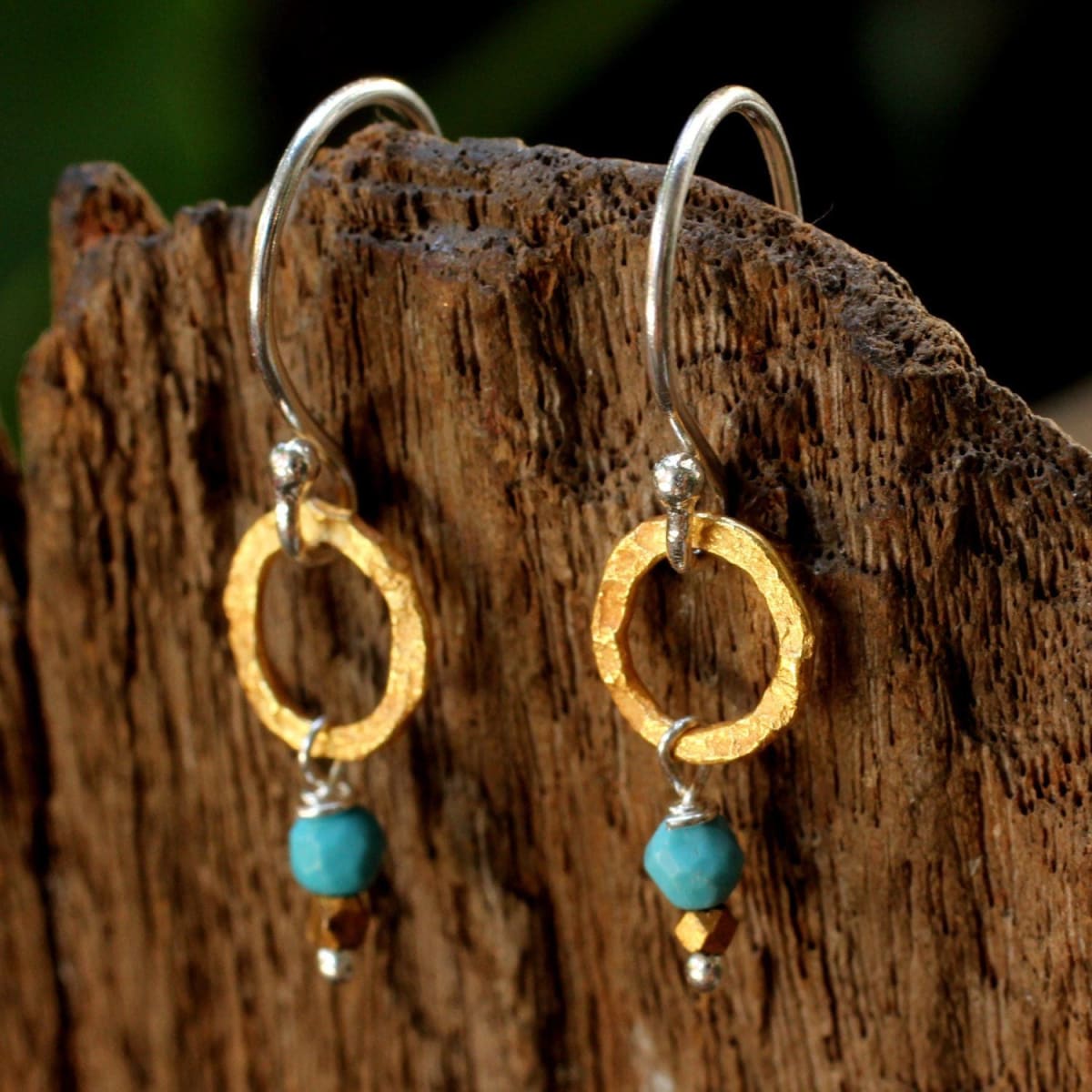 Hammered Brass Hoop Earrings - Fair Trade & Sustainable at One World Shop