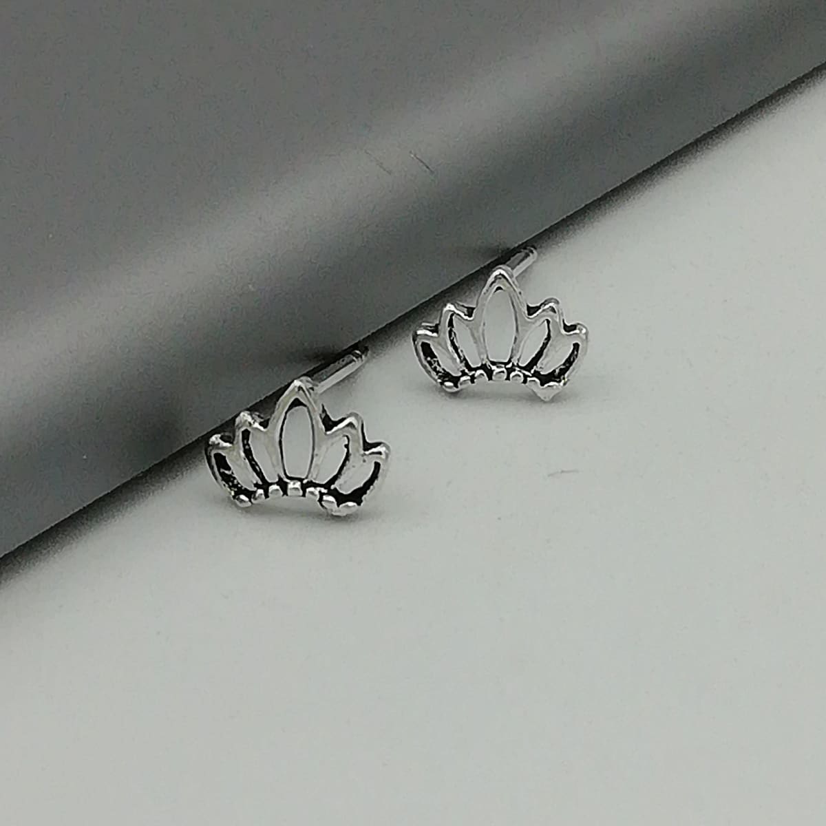 Sterling silver lotus studs | Tiny lotus earrings | Tragus studs | Silver  earrings | Simple ear studs | E180