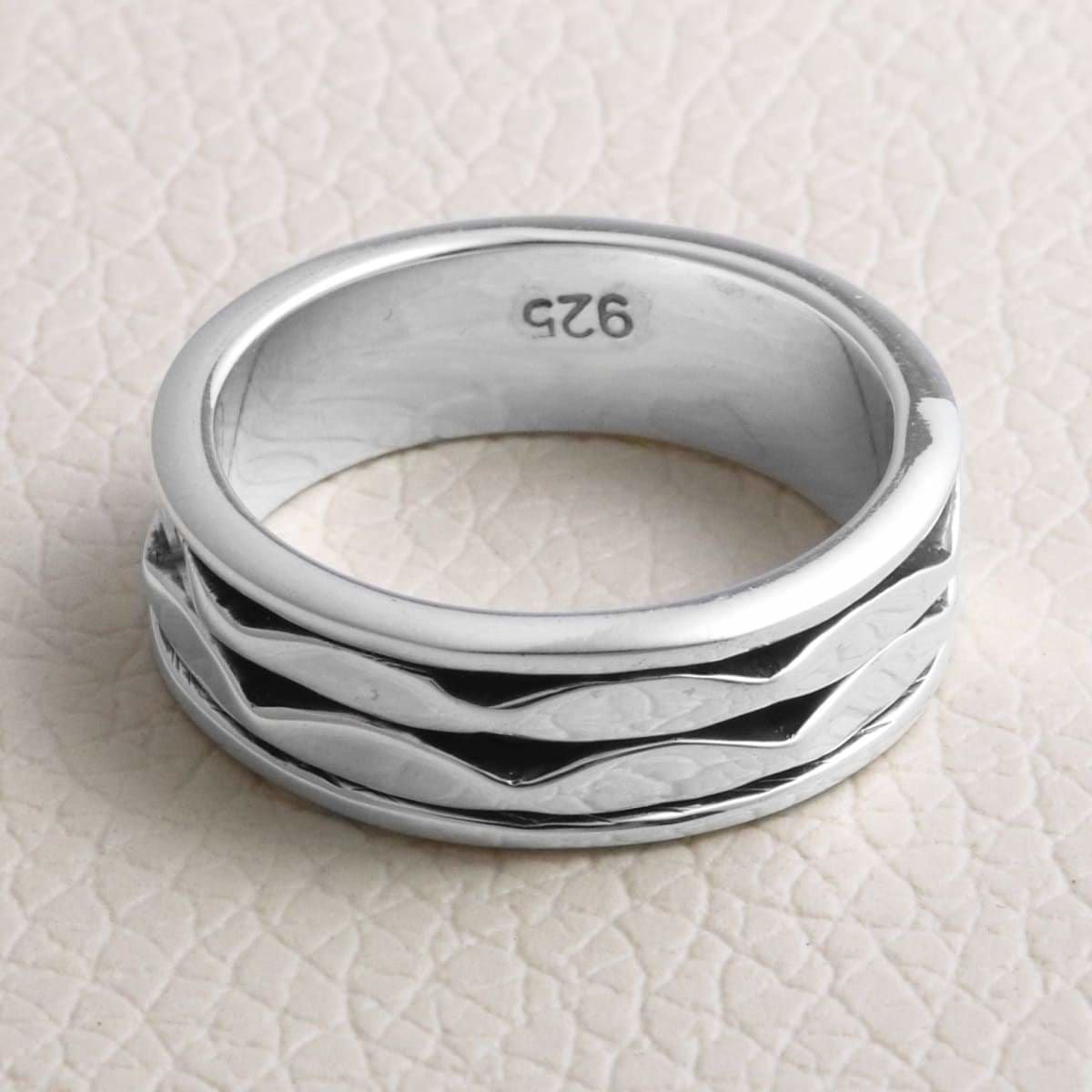 925 Sterling Silver Thumb Ring for Men with Triple Moon Symbol - Ortak  Silver