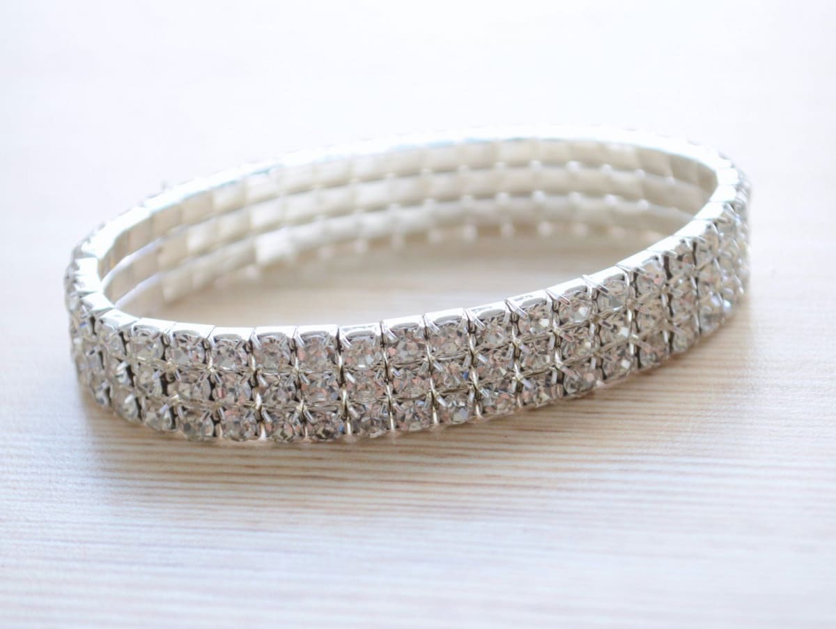 Shop Silver Diamonds Studded Bangle by VIVINIA BY VIDHI MEHRA at House of  Designers – HOUSE OF DESIGNERS
