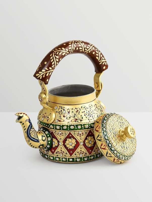 Kaushalam Hand painted Tea Kettle Small: Royal Jaipur, Handmade By  Mrinalika Jain