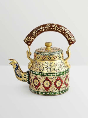 Kaushalam Hand painted Tea Kettle Small: Royal Jaipur, Handmade By  Mrinalika Jain