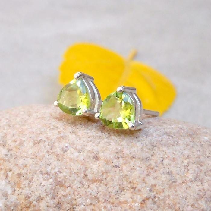 Gold Vermeil Peridot August Birthstone Lime Green Earrings | Harfi | Wolf &  Badger