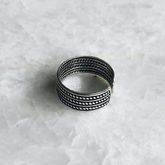 Triple layer silver toe ring Sterling silver toe ring Minimal