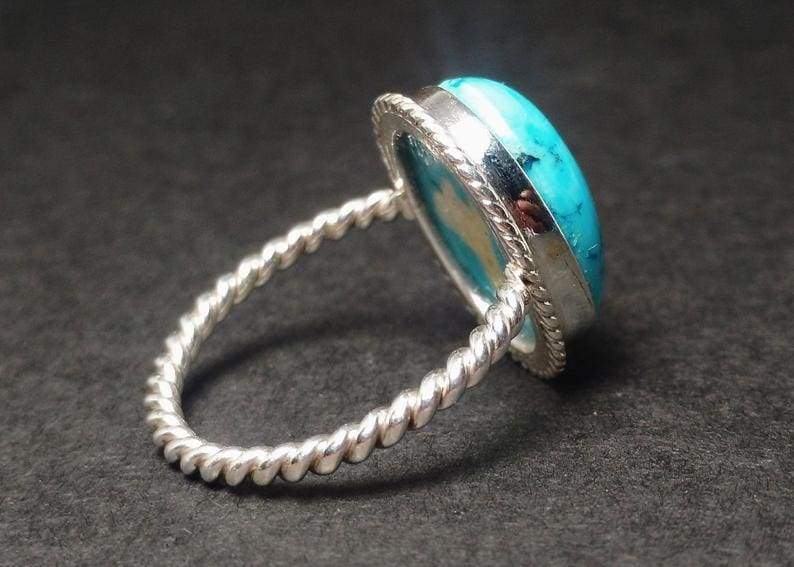 Turquoise Ring Sterling Silver Ring Handmade Ring Women Ring Bohemian Ring  Oval — Discovered
