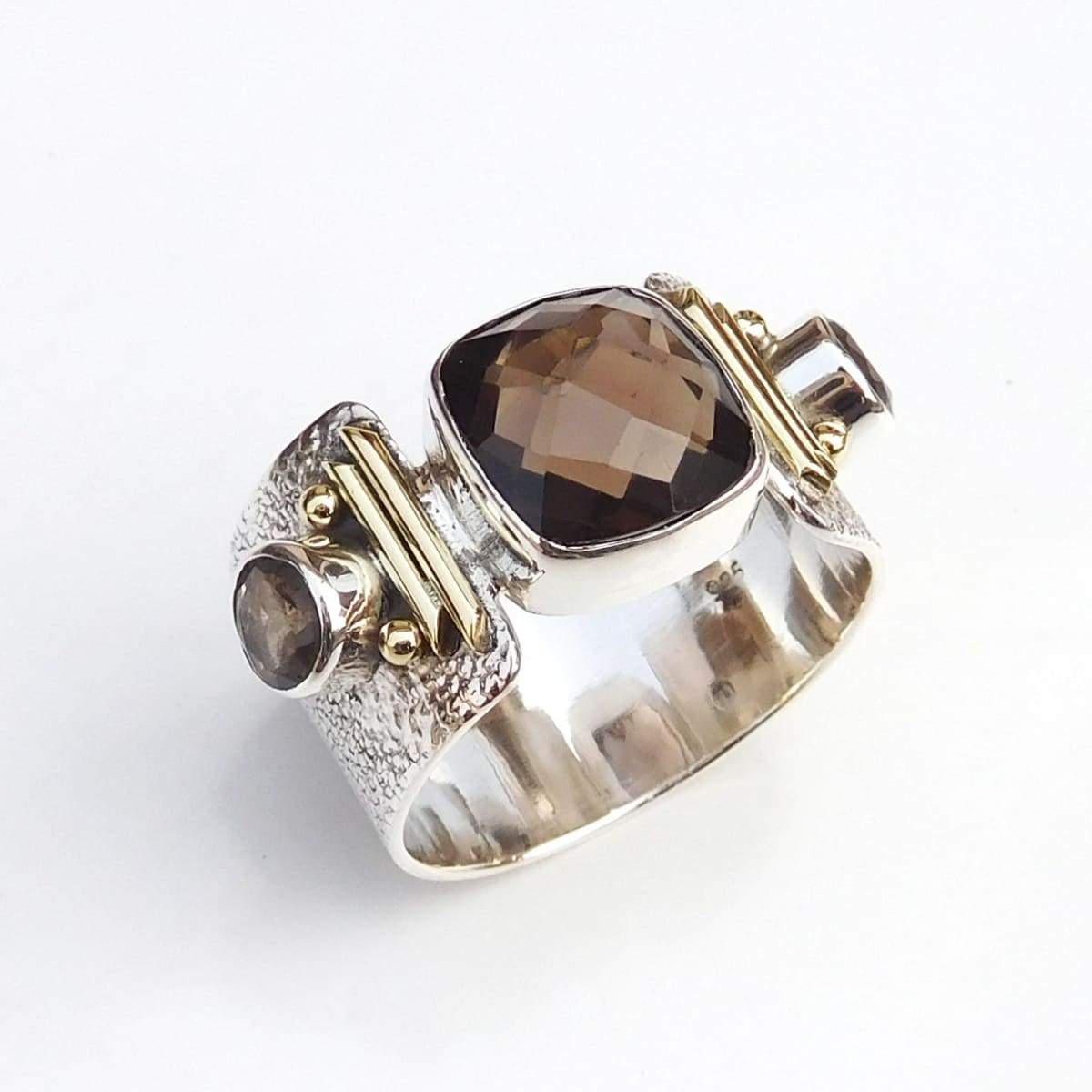 smoky quartz ring sterling silver