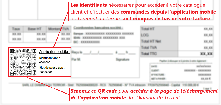 identifiants de connexion à l'application Diamant du Terroir