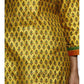 Yellow Printed Tussar Silk Kurta