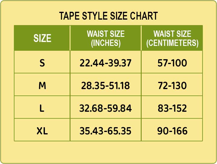  Friends Adult Diaper - Product Sizes Chart