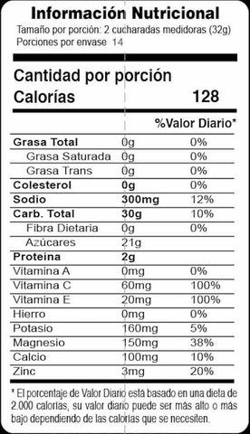 tabla nutricional bebida hidratante energética para deportistas px endurance