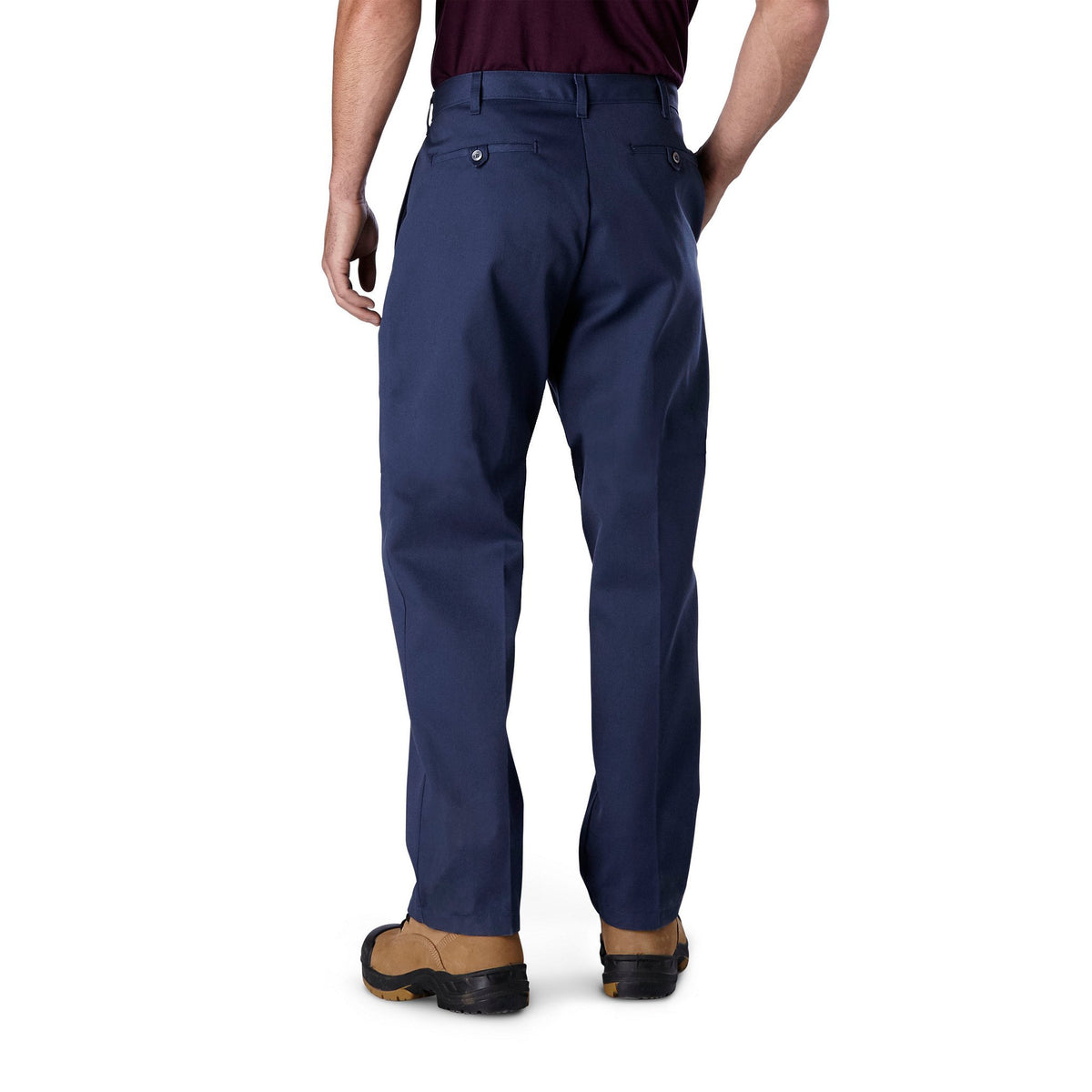 Men's Flat Front Work Pants in Cotton Blend Stain Resistant Finish | Mark's