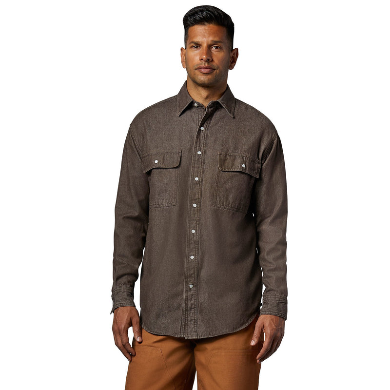 mens long sleeve snap button shirts