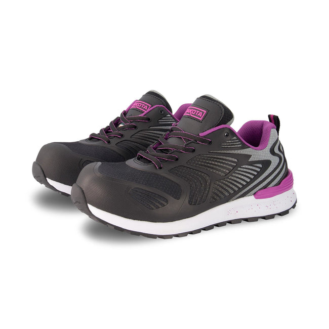 Women's Athletic Safety Work Shoe Composite Toe Plated - Black/Pink ...