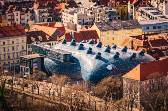 Kunsthaus Graz beeindruckende Glasarchitektur 