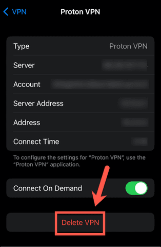 Delete the VPN -  Deeper Connect