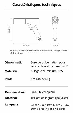 Nettoyeur haute Pression Pistolet, Lavage De Voiture Pistolet À Eau pour le  Nettoyage De Voiture M22 14MM Raccord de Tuyau et Pour Karcher  k2-k7/Nilfisk connecteur Rapide - 21SQ0802A01946