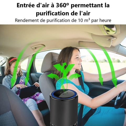 Purificateurs D'Air DéOdorant Voiture Interieur 2 En 1, Avec SystèMe De  Filtration HEPA Et Charge Solaire, éLimine 99,97 % De La PoussièRe, De La